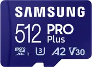 SAMSUNG (PRO PLUS) 512GB MICROD CARD w/ ADAPTER, CL10, 180R/130W MB/s - MB-MD512SA/APC