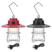 LED Camping Lantern, 2 Pack Rechargeable Lantern 3 Light Mode, Red, Black