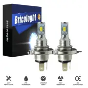 2pcs H4 LED Headlight Kit 80W 4000LM High-Low Beam Bulb 6000K Lamp White (for: Renault)