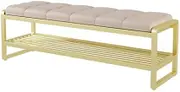 Shoe Storage Benches Organizer,Shoe Bench, Entryway Bench with Foam Padded Seat, Faux Leather, Metal Frame, for Entryway, Hallway, Mumroom(Beige,80 * 35 * 45cm)