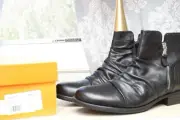 Miz Mooz - Ruched Leather Medium Ankle Boots - Lucy - Black - EU 42 US 11