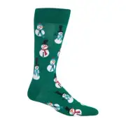 Hotsox Mens Snowmen Socks, Forest, 1 Pair, Mens Shoe 6-12.5