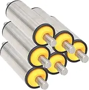 6 Pieces Yellow Nylon End Caps Roller, 16 20 24 28 in Long Unpowered Conveyor Rollers for Farm Dock & Logistics, Stainless Steel Transmission Replacement Part(6 PCS D-38MM/1.5",L-1000MM/39.4")