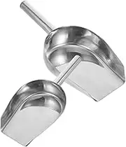 Luxshiny 2Pcs Stainless Steel Multi Purpose Shovel Home Flour Shovel Grain Scoop for Ice Nuts and Beans for Kitchen Bar and Dessert Shop Use