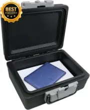 Security Box Fireproof Waterproof Chest Key Lockable Fit A4 Safe Cash Box Money