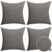 Decorative Pillow Covers 18x18 inch Outdoor 18" x 18" (Pack of 4) Dark Grey