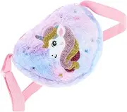 [CRILSTYLEO] Unicorn Bag for Girls Plush Crossbody Purse Heart Pattern Shoulder Bag for Boys and Girls Handbag for Outdoor and Travel