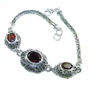 Divine Passion authentic 11.9 carat Mozambique Garnet .925 Sterling Silver handm