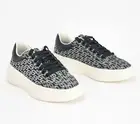 Skechers Cordova Classic Washable Woven Lace-UP Shoes Black Natural 8.5/M New