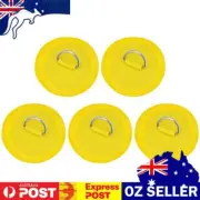 8cm D-Ring Patch Round Shape D-Ring PVC Patch for Surfboard Paddle (Yellow)