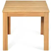 ANGELES HOME Outdoor Coffee/Bistro Table 18"x16" Square Solid Wood Frame Natural