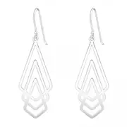 Silver Laser Cut Geometric Earrings