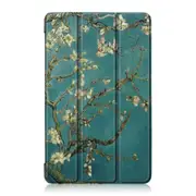 Apricot Pattern Colored Drawing Horizontal Flip Leather Case for Huawei MediaPad M5 , with Three-folding Holder