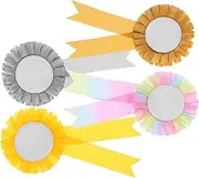 Baluue 4pcs Set Vibrant Award Rosette Ribbon Set Blank Prize Ribbons for Celebrations Festivals Competitions Sturdy Construction Stylish for Recognition Participation