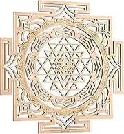 Qallicon 11.5'' Sri Yantra Wall Decor, Mandala Sacred Geometry Wall Art, Crystal Grid Chakra Wooden Yoga Art, Meditation Altar Zen Decor Spiritual Gifts