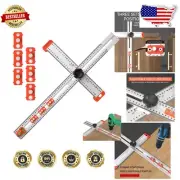 4 in 1 Drilling Positioning Ruler and Adjustable T Square for Precision Projects