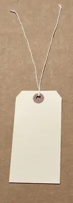100 #5 (4-3/4" X 2-3/8") DURABLE 13PT MANILA TAGS WITH STRING ATTACHED