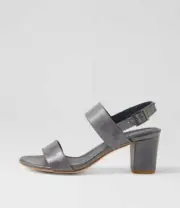 New Django & Juliette Calons Navy Leather Sandals Womens Shoes Dress