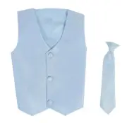 Vest and Clip On Necktie Set-Multiple Colors-Baby Infant 2T / 3T Light Blue