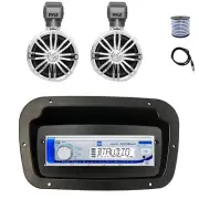 Dual Marine Radio, Spa Bezel,Adapter, Antenna,Wire, 2x 2.25" 10W Chrome Speaker