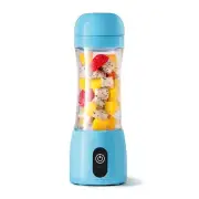 NNEAGS 380ml Portable Mini USB Rechargeable Handheld Fruit Mixer Juicer Blue
