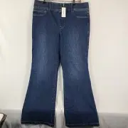 NWT Spanx Women's EveryWear Wide Leg Jeans Sz 2X Authentic Blue Pull On Stretch