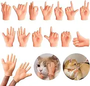 Kaemi 15 Pcs Mini Tiny Hands for Cats Funny Stretchable Little Hands Cute Soft Finger Hands for Finger Puppets Prank Show Cat Lover Gifts Party Favors