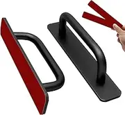 Auvotuis 2Pcs 5.8 Inch Self-Stick Instant Cabinet Handles Pulls Aluminum Alloy Drawer Push Pull Handles with Adhesive Closet Door Handle Helper for Kitchen, Window Sliding (Matte Black)