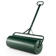 Metal Lawn Roller with Detachable Gripping Handle-Green - Color: Green