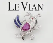 Le Vian LeVian 18K White Gold 2.09 ct Pink Sapphire Diamond Bird Brooch Pin