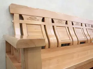 【歐風別館】如意檜木L型全實木木板椅【基隆至台中免運費】 (10折)