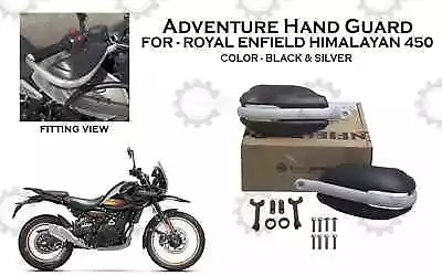 Silver & Black Adventure Hand Guard For "Royal Enfield New Himalayan 450"