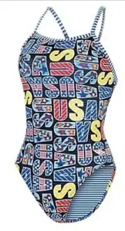 NWT Dolfin Womens Swin Suit USA Patriotic Size 32 NEW