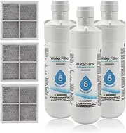 Refrigerator Water Filter,Refrigerator Water Filter and Air Filter Refrigerator Water Filter Odor Filter for Refrigerator Air Mains Replacement for LG LT1000P (Pack of 3)