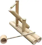 Bamboo Accents Water Feature Fountain Rocking Pump Water Wheel Modern Decoration