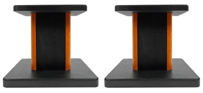 Rockville Gaming Twitch Stream Desktop Computer Speaker Stands in Black and Wood