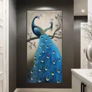 Blue Peacock Flower Poster Canvas Painting Canvas Print Wall Art