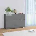 vidaXL Sideboard High Gloss Grey 107x35x80.5 cm 2BB