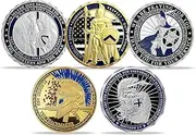 5 Pcs Thin Blue Line Police Officers Challenge Coin Spartan Warriors Law Enforcement Gift