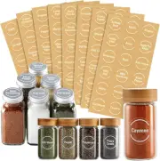 144 Spice Labels Stickers, Clear Preprinted round Labels for Spice Jar Lids, Sea