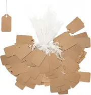 Price Tags, 500 Pcs Small Kraft Paper Price Labels Tags with String Mini Stru...