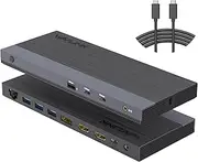 WAVLINK 13-in-1 USB C Triple Display Docking Station, Supports 65W Charging for PC, Max 8K@30Hz with DisplayPort, HDMI, PD, USB 3.0/3.2, Gigabit Ethernet, Audio Jack
