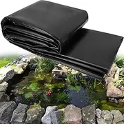 Garden Pond Liners Flexible 3x4m 4x6m 6x8m 8x10m 10x12m Durable Pond Underlay 0.13mm-Thick Fish Pond Membrane for Ponds, Fountain and Waterfall, Black(7x12m(23x39.3ft))