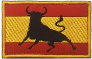 [YOYUMI] Tactical Morale Patches Embroidered Spanish Bullfighting Flag Armband Cloth Label Embroidery Morale Patch