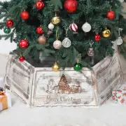 40" Wood Christmas Tree Collar XL Hexagon Christmas Tree Bottom Cover Rustic ...