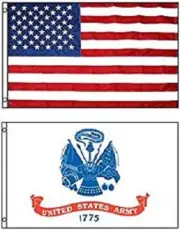 3' X 5' 3x5 U.S. Army White Emblem Flag + USA American Flag Flags WHOLESALE LOT