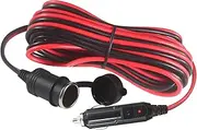 QIUCABLE 12FT Car Cigarette Lighter Plug 12V Extension Battery Charger Cable,15A Fuse Cigarette lighter Male to Female Socket Adapter Charging Cable with Cover Cap(3.66M) SPT-2 16AWG