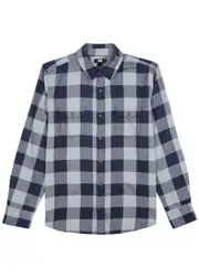 Paige Everett Checked Flannel Shirt - Navy - L L