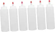 Zerodeko 205ml Salad Dressing Squeeze Bottles 6 Pack Precision Tip Condiment Dispensers Oil Bottles Versatile Easy to Maintain