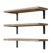 Floating Shelves Sets Wall Shelves, Wooden Floating Shelves for 3 Rustic Brown